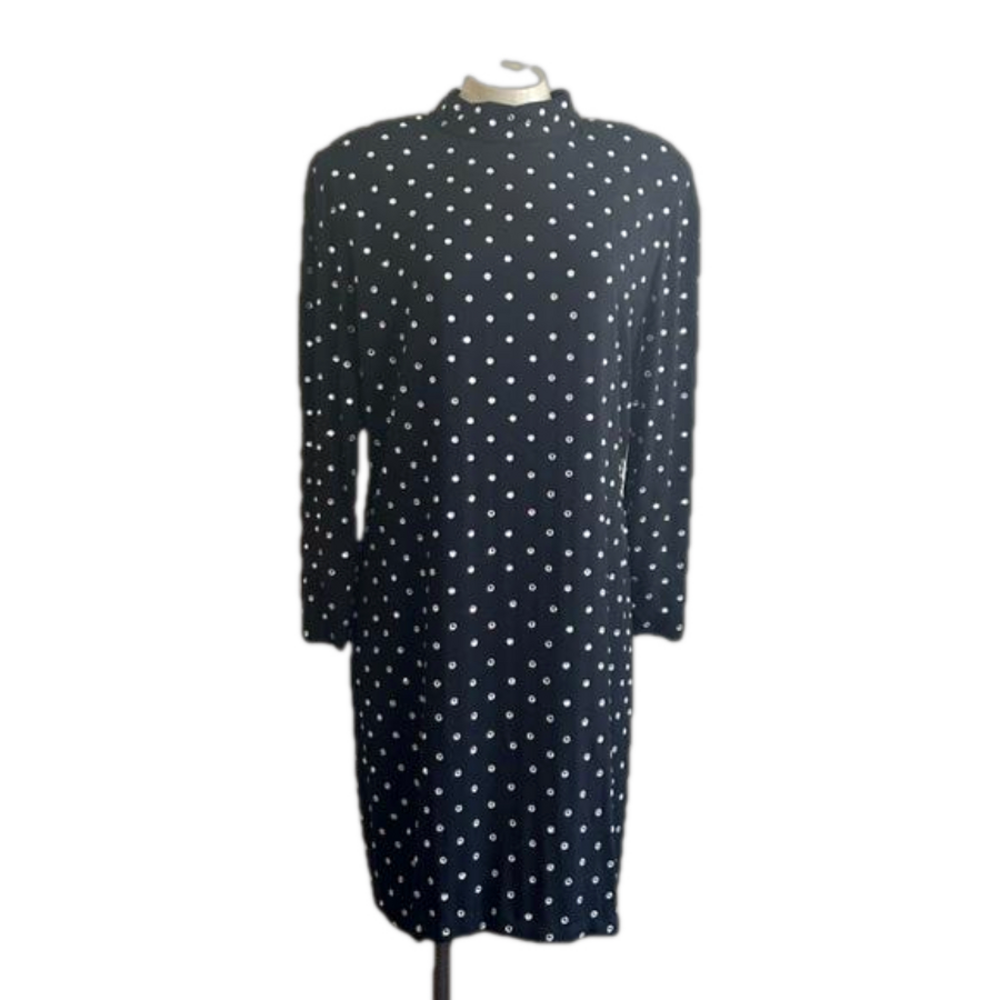 RICHILENE NY VTG beaded dress sz 12 made in USA as is